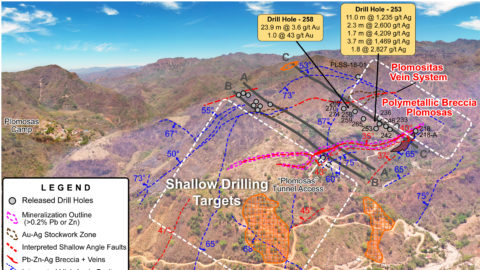 Plomosas Mine Area – Proposed Step Out Drilling Areas (looking to the NW)—As of July 15, 2020