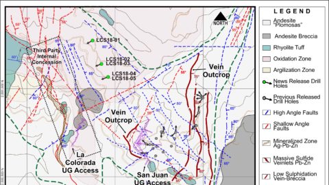 San Juan-La Colorada Area Geology – Drill Hole Location Map