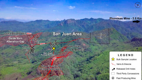Drone Image of the San Juan Area – Location of Underground Sampling—As of Dec 7, 2020