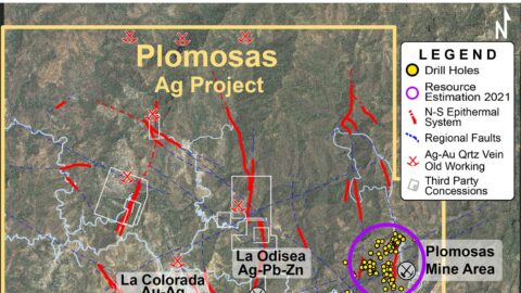 Plomosas Project - Location Map of 9 Mineralized Corridors—Feb 17, 2021