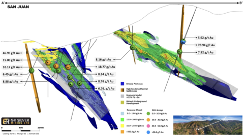 3D Representation of the San Juan Area including the San Juan and La Colorada veins
